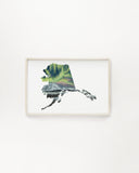 Alaska Lake Clark National Park Watercolor Painting, Alaska State Art,  Alaska Lake Clark Souvenir