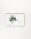 Alaska Lake Clark National Park Watercolor Painting, Alaska State Art,  Alaska Lake Clark Souvenir