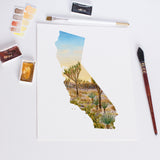 California Redwoods National Park Watercolor Print, California Redwoods Trees Souvenir