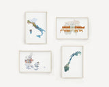 Denmark Watercolor Print, Denmark Art, Copenhagen Painting, Nyhavn Demark