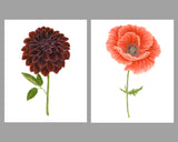 Dahlia Print, Watercolor Dahlia Black Velvet Painting,  Black Dahlia Art
