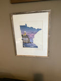 Split Rock Lighthouse Minnesota Original Painting Mated and framed to size 16x20