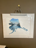 Alaska Glacier Bay National Park Original Painting Mated to size 16x20