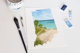 Indiana Watercolor Print, Indiana Dunes National Park
