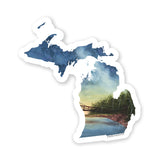 Michigan Decal, Watercolor Michigan Sticker, MI Car Decal, State Decal, State Sticker, MI Sticker