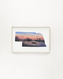 Nebraska Platte River Watercolor Painting, Nebraska State, Nebraska Map Art, Nebraska Poster