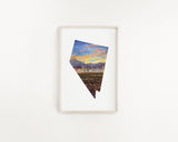 Nevada Watercolor Painting, Las Vegas Strip, Vegas Skyline, Nevada State Art Print