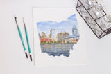 Ohio Watercolor Painting, Marble Lighthouse, Lake Erie Ohio, Ohio State Print