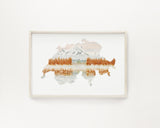 Switzerland Watercolor Print, Switzerland Art, Engadin Switzerland Painting