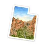 Utah Zion National Park Decal, Watercolor Zion Sticker, Angels Landing