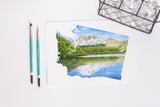 Washington Olympic National Park, Hoh Rainforest, Watercolor Print