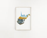 West Virginia New River Gorge National Park Watercolor Print, West Virginia State