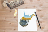 West Virginia New River Gorge National Park Watercolor Print, West Virginia State