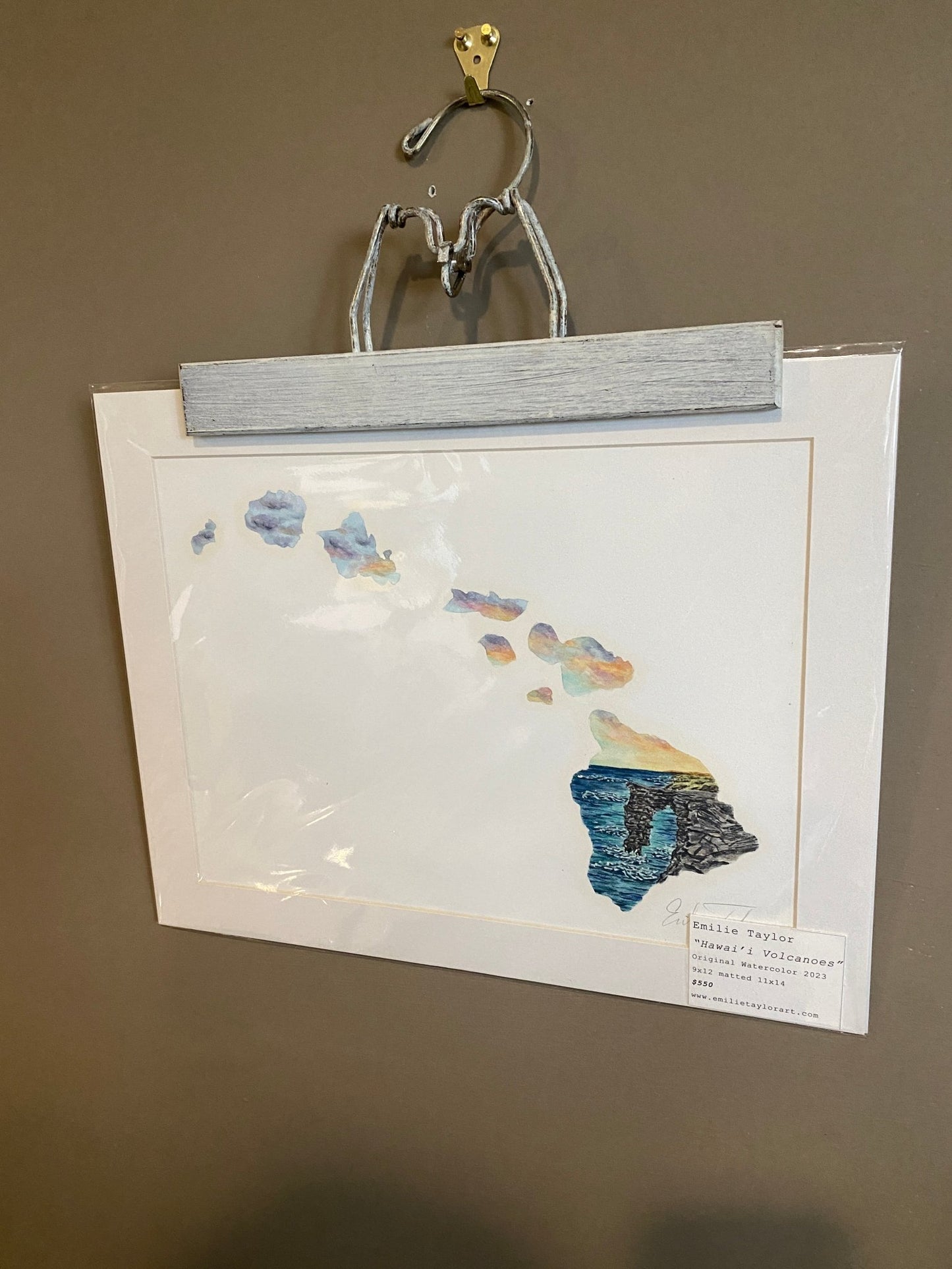 Hawaii, Hawaii Volcanoes NP Original Painting Mated to size 11x14 Emilie Taylor Art