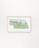 Nebraska Watercolor Painting, Nebraska State, Nebraska Map Art, Chimney Rock NE, Nebraska Poster - Emilie Taylor Art