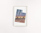Utah Watercolor Painting, Utah State Art, Utah Map Print, Utah Gift, Monument Valley Print, UT Art - Emilie Taylor Art