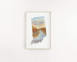 Indiana Watercolor Print, Indiana State Art,  Indiana Print, Indiana map art, Indiana Poster - Emilie Taylor Art