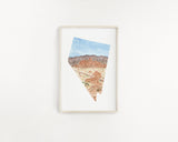Nevada Watercolor Print, Nevada State Art, Home State Art, Nevada map art, Nevada Map Poster - Emilie Taylor Art