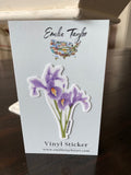 Iris Decal, Watercolor Iris Sticker, Purple Iris, Mini Iris Decal, Botanical Decal, Waterproof Decal, Flower Sticker, Floral Decal