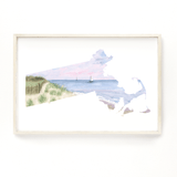 Massachusetts Watercolor Painting, Massachusetts State Art, Massachusetts Souvenir, Cape Cod MA - Emilie Taylor Art