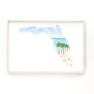 Florida Biscayne National Park Watercolor Painting, Florida State Art