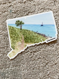 Connecticut Decal, Watercolor Connecticut Sticker, CT Car Decal, State Decal, State Sticker, Thermos Decal, Waterproof Connecticut Decal