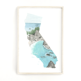 California Redwoods National Park Watercolor Print, California Redwoods Trees Souvenir
