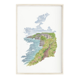 Ireland Watercolor Print, Ireland Painting, The Cliffs of the Moher Ireland