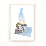 Idaho Watercolor Painting, Idaho State Art, Home State Print, Idaho Travel Gift, Idaho Map Art - Emilie Taylor Art