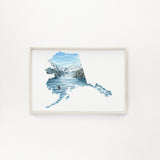 Alaska Lake Clark National Park Watercolor Painting, Alaska State Art,  Alaska Lake Clark Souvenir