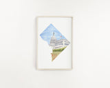 Washington DC Watercolor Print, DC Painting, DC Capital Building, Washington DC Art Print