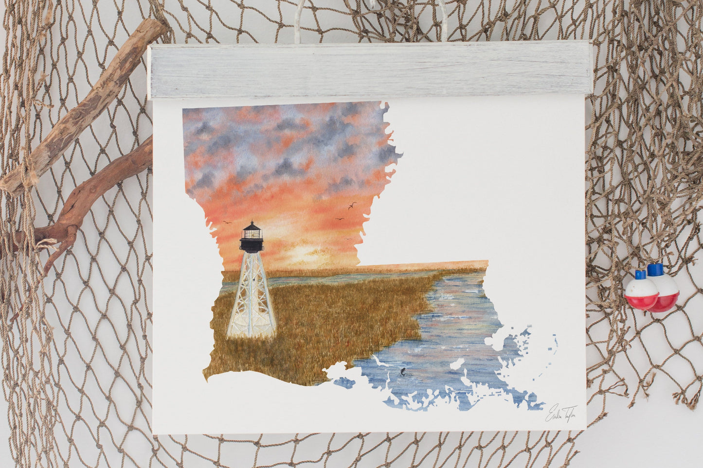 Louisiana Greeting Card, Louisiana Notecard, LA Greeting Card, Watercolor state card, LA card art - Emilie Taylor Art