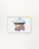 France Watercolor Print, France Art, Lavender Fields