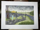 Follow Me Down Original Painting  Mated to size 18x24
