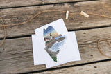 Maine Greeting Card, Maine Notecard, Maine Art Souvenir, ME Greeting Card, Maine Lighthouse card - Emilie Taylor Art