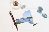 New York City Print, Manhattan and Brooklyn Bridge Print, New York State Art,