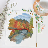 Tochigi Watercolor Painting, Japan Art, Tochigi Art, Shinkyo bridge, Tochigi Print