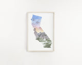 California Redwoods National Park Watercolor Print, California Redwoods Trees Souvenir