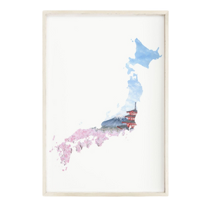 Japan Watercolor Painting, Japan Art, Mount Fuji, Japan Souvenir, Japan Country Print