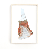 New Hampshire Watercolor Print, New Hampshire State, Home State Art, New Hampshire map art - Emilie Taylor Art
