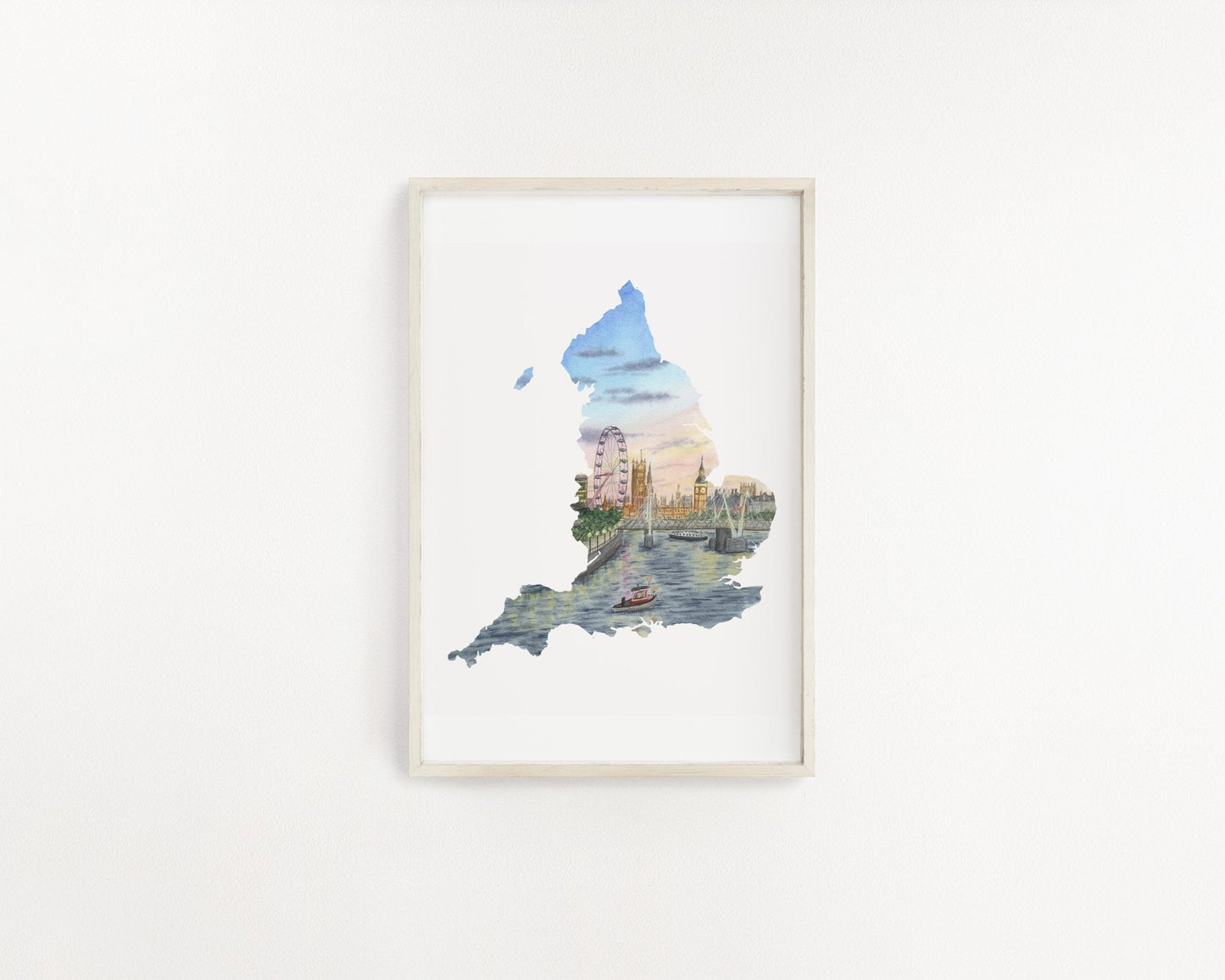 England Watercolor Print, England Art, London Painting, Big Ben, England Souvenir Emilie Taylor Art