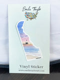 Delaware Decal, Watercolor Delaware Sticker, DE Car Decal, State Decal, State Sticker, Thermos Decal, Waterproof Delaware Decal