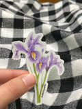 Iris Decal, Watercolor Iris Sticker, Purple Iris, Mini Iris Decal, Botanical Decal, Waterproof Decal, Flower Sticker, Floral Decal