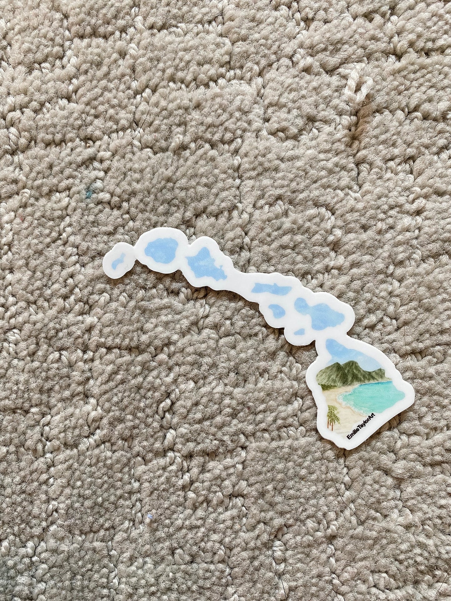 Hawaii Decal, Watercolor Hawaii Sticker Emilie Taylor Art
