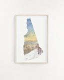 New Hampshire Watercolor Print, New Hampshire State, Home State Art, New Hampshire map art - Emilie Taylor Art