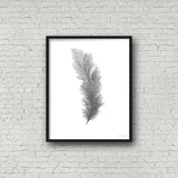Gray Watercolor Feather Painting, Feather Print, Bird Feather, Home Decor, Grey Decor, Feather art - Emilie Taylor Art