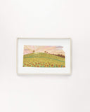 Kansas Watercolor Print, Kansas State Art, Home State Art, Kansas map art, Sunflower Field KS - Emilie Taylor Art