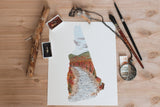 New Hampshire Watercolor Print, New Hampshire State, Home State Art, New Hampshire map art - Emilie Taylor Art