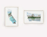 Custom Trail State to State Print, Custom Home State Art, long distance relationship gift - Emilie Taylor Art