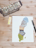 Sweden Watercolor Print, Sweden Art, Sweden Painting, Abisko National Park, Sweden shape Print - Emilie Taylor Art